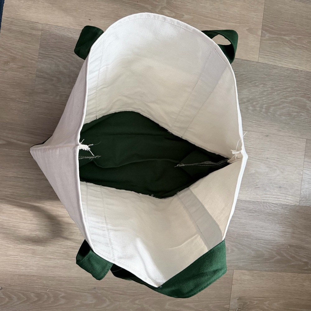 Trader Joe’s Green Reusable Tote Bag Large Canvas Shopping Grocery Bag NEW - Picture 7 of 7